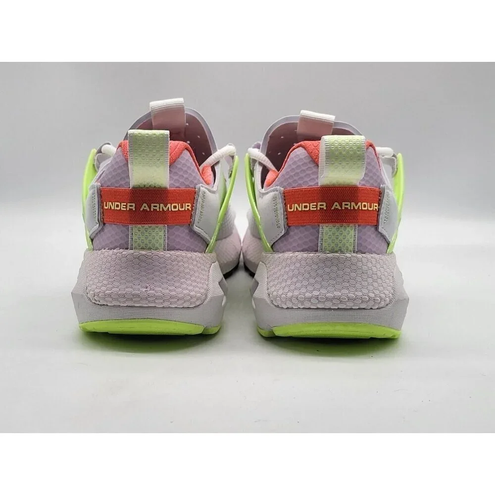 Under Armour HOVR Mega‎ MVMNT Women's 7.5 White Lime Coral Shoes 3023873-102